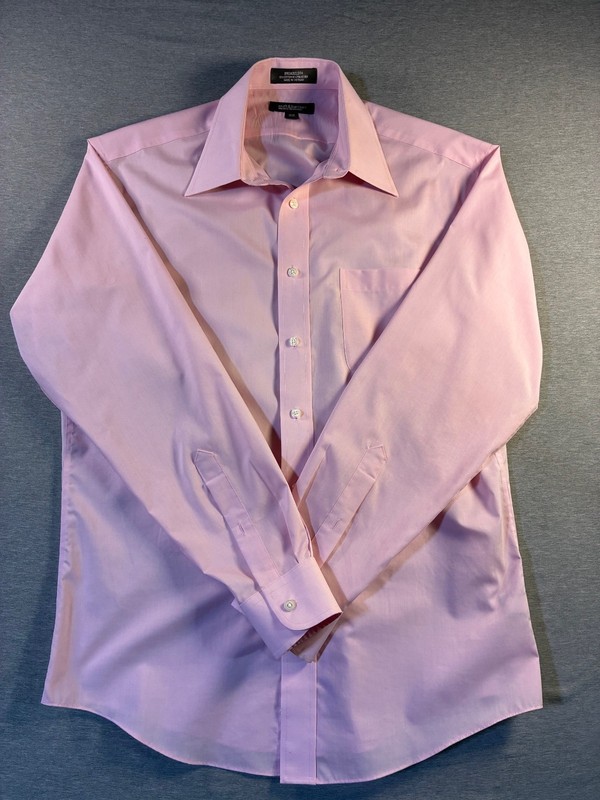 Men's Croft & Barrow Wrinkle Resistant Dress Shirt Pink Size 15 1/2-34/35 - NEW