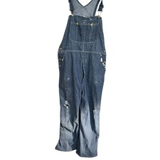 Vintage Union Made workwear denim bib overalls USA made size Medium