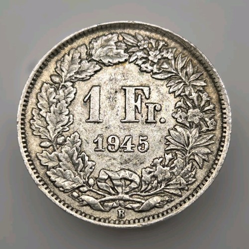 1945 Switzerland 1 Franc Old Silver World Coin KM 24 (stk156) - Picture 2 of 3