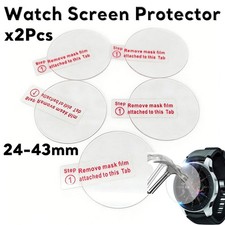 2PCS Tempered Glass Screen Protector Dia 24 to 43mm Watch Protective Screen Film