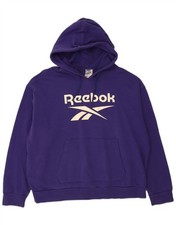 Reebok Damen Oversized Grafik Hoodie Pullover UK 22/24 2XL Navy Blau CB08