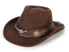 Western-Cowboy-Hat Classic Cowgirl-Hat for Kids Bull 4-8 Years Brown--style1