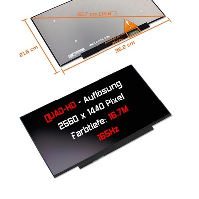 15,6'' LED Display matt passend für BOE NE156QHM-NY3 IPS 165Hz 2560x1440 WQHD