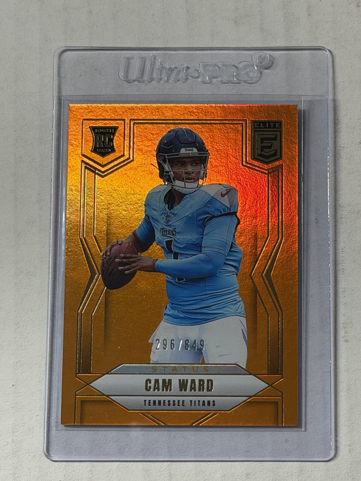 2025 Donruss Elite - Rookies Cameron Ward #101 Status Metallic Orange /849 (RC)