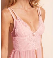 Adore Me Women's Stevie Babydoll & G-String Set Lingerie - Light Pink Size Mediu