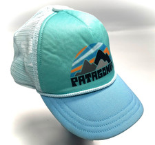 PATAGONIA Youth Kids Interstate Trucker Rope Hat Cap Blue Mesh Logo Snapback O/S