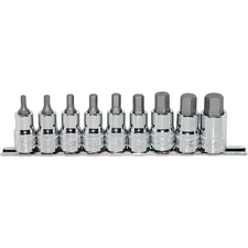 9PC 1/2" DRIVE SAE HEX BIT SOCKET RAIL SPU-SP20563