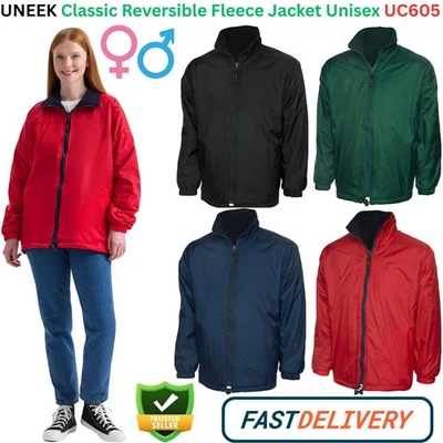 UNEEK UC605 Classic Reversible Waterproof Fleece Jacket | Unisex Warm Workwear - Image 1 of 4