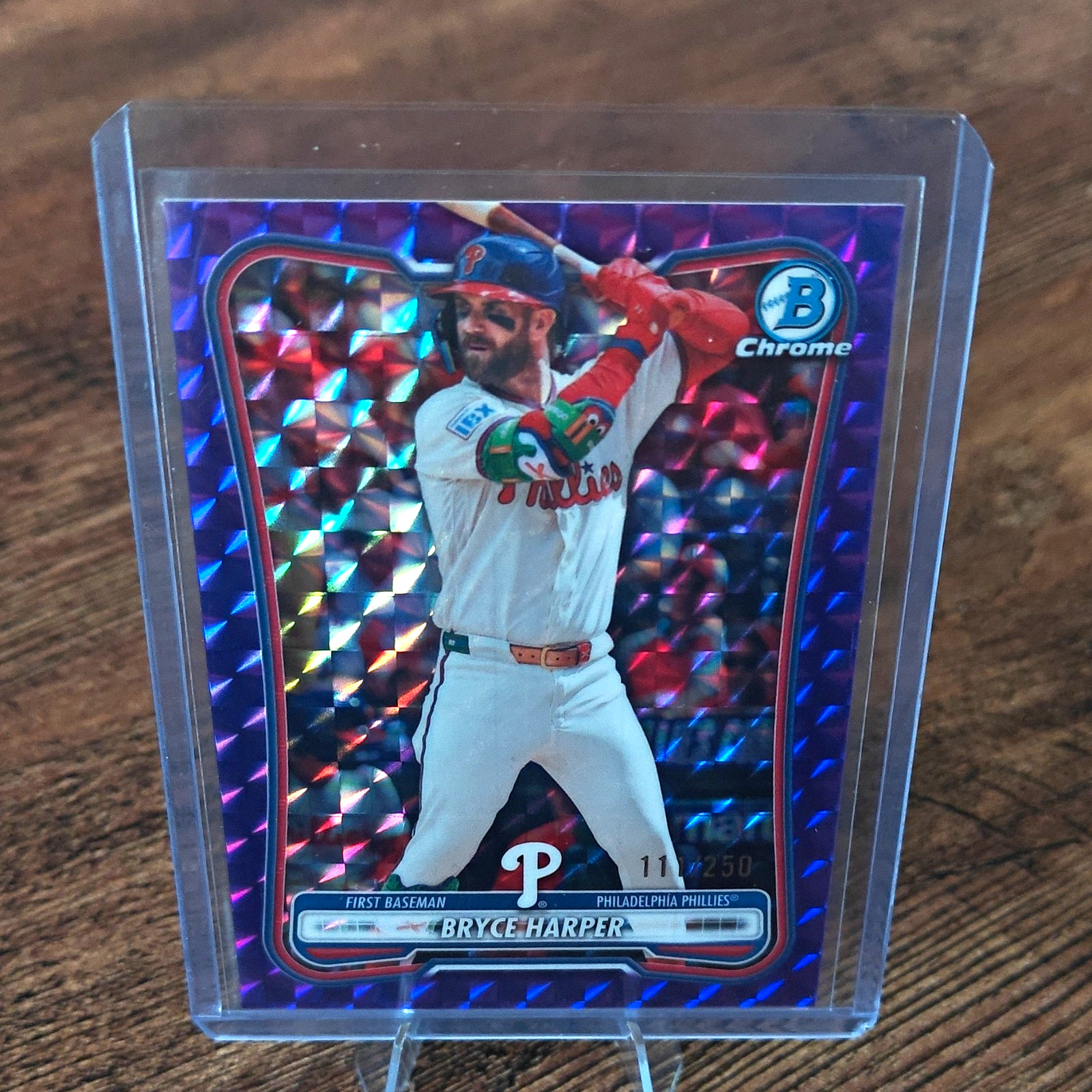 2026 Bowman Chrome Bryce Harper Phillies Purple Geometric #63 11/250