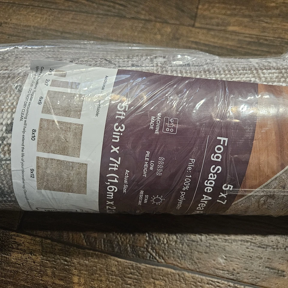 Home Decorators Area Rug 5.25'x7' Indoor Stain Resistant Washable Polyester Sage - Image 3 of 4