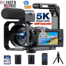   5K UHD Dual Lens Video Camera Camcorder 16X Zoom 56MP Digital Camera Recorder