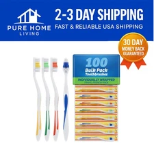 Travel-Ready 100-Pack Medium Soft Toothbrushes - Perfect for Active Lifestyles