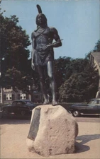 Statue Massasoit,Protector Pilgrims,Plymouth,MA Plymouth County Original Vintage
