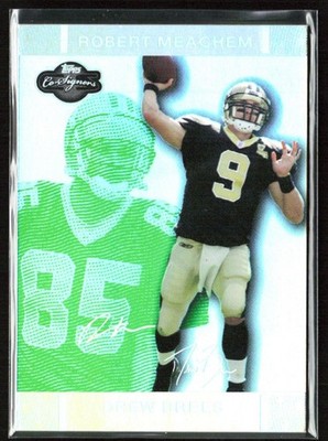 Drew Brees Meachem 2007 Topps Co-Signers Changing Faces Holosilver Green /75 #11
