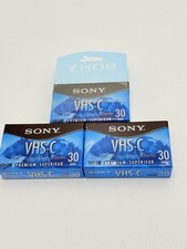 New Sealed Sony VHS-C 30 min Cassette Tapes Lot Of 3 TC-30VHG Camcorder Vintage