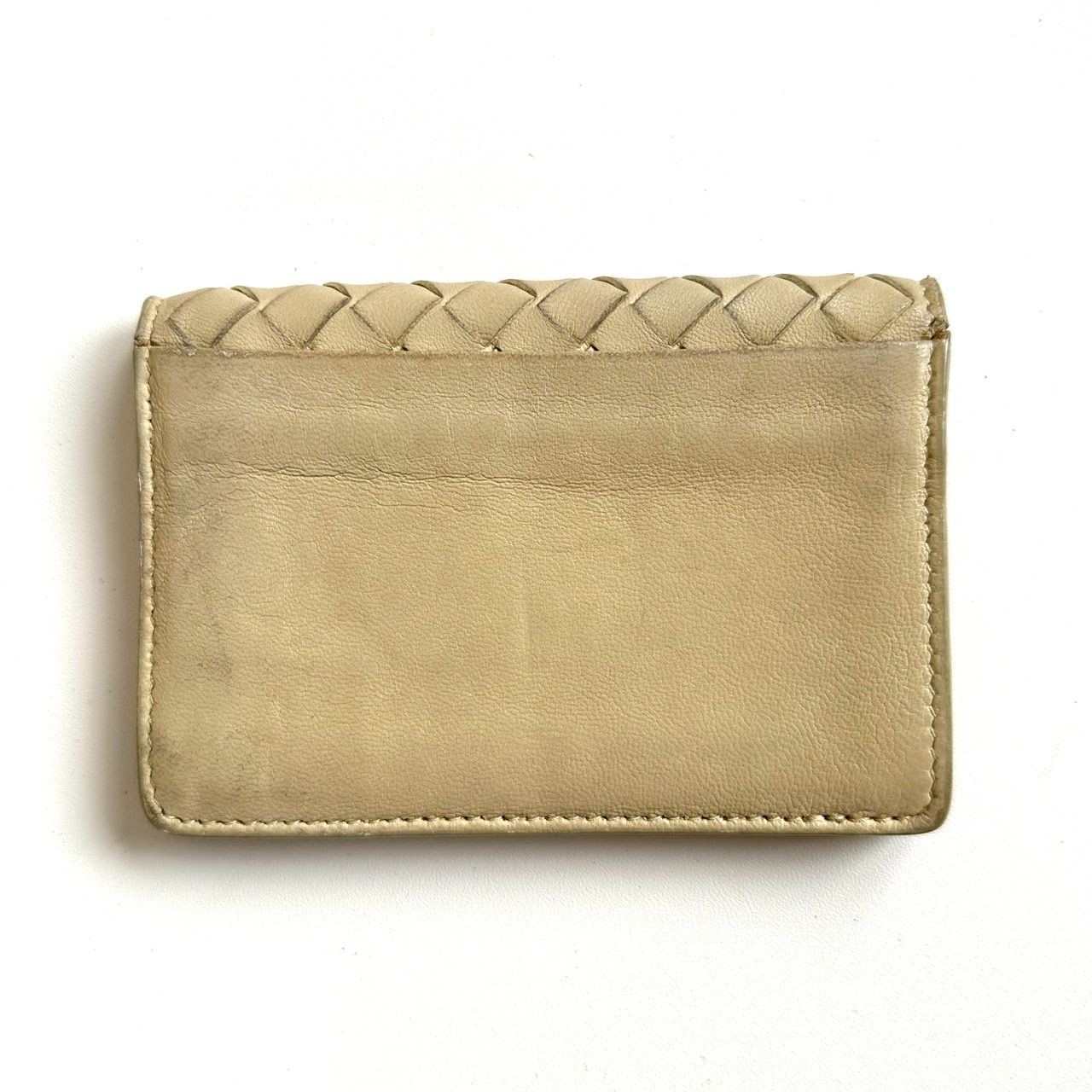 Bottega Veneta Card Holder Cream Leather Business Card Case thumbnail 2
