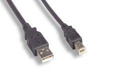 15Ft USB 2.0 Cable A-B Black UL 28AWG 24AWG