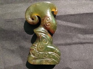 Lovely Chinese Old Jade Hand Carved Official Statue SS120