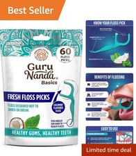 Fresh Floss Dental Picks - Non-Shred, Angled Design, Cocomint Flavor, 360 Count