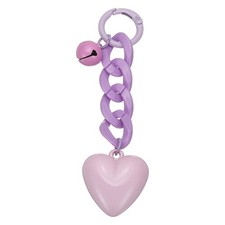 Plastic Cute Heart Keychain for Women for Handbag Purple