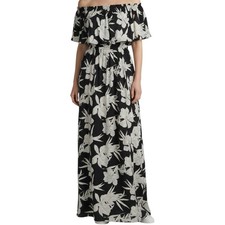 Show Me Your Mumu Hacienda Maxi Dress Black Cream Floral Chiffon Women's Size S
