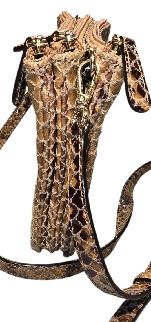 Michael Kors Bedford Gusset Python Embossed Leath… - image 7