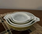 Vtg  Pyrex CRAZY DAISY SPRING BLOSSOM Cinderella 4 Bowl Set -