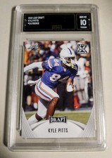 KYLE PITTS FALCONS 2021 LEAF DRAFT  ROOKIE RC # 24 GRADED 10 L@@@K