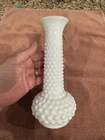 Vintage Milkglass Vase Hobnail Dot Dash Pattern