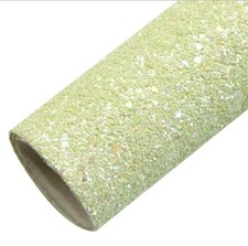 Chunky glitter Pale Green FAUX LEATHER SHEET 8" x 12" 1106771