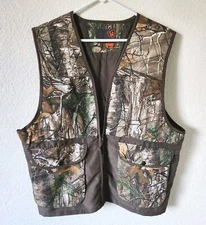 Game Winner Vest Size Large Hunting Outdoor Camo Green Brown Lightweight 