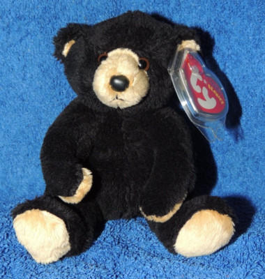 Original Ty Beanie Baby SNACKS Schwarzbär mit Tag Vitrinenstück Geschenk