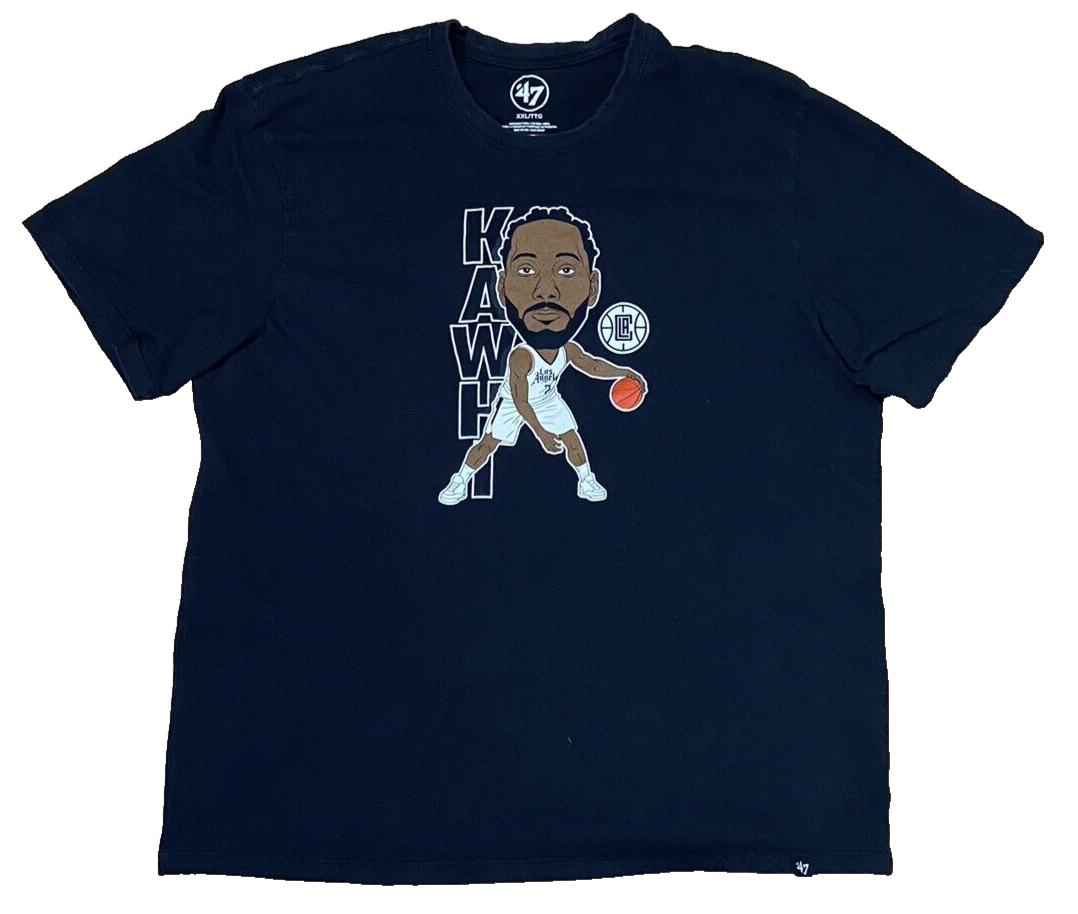 Kawhi Leonard T-Shirt Los Angeles Clippers Black '47 Brand Sz 2XL