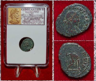 Ancient Roman Empire Coin CONSTANTIUS II Securitas ''SECURITY OF REPUBLIC''