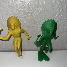 1964 MARX INDIAN CHIEF Original Vintage 6" Figure RUNNING w/ TOMAHAWK X2