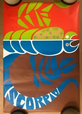 Libra Original Vintage Poster Astrology Zodiac Sign 1960s Blacklight Pinup