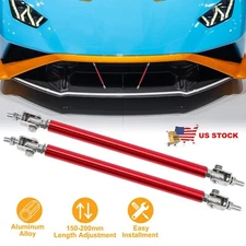 2Pcs Adjustable Splitter Rod Front Bumper Lip Rod Strut Spoiler Tie Support Rods
