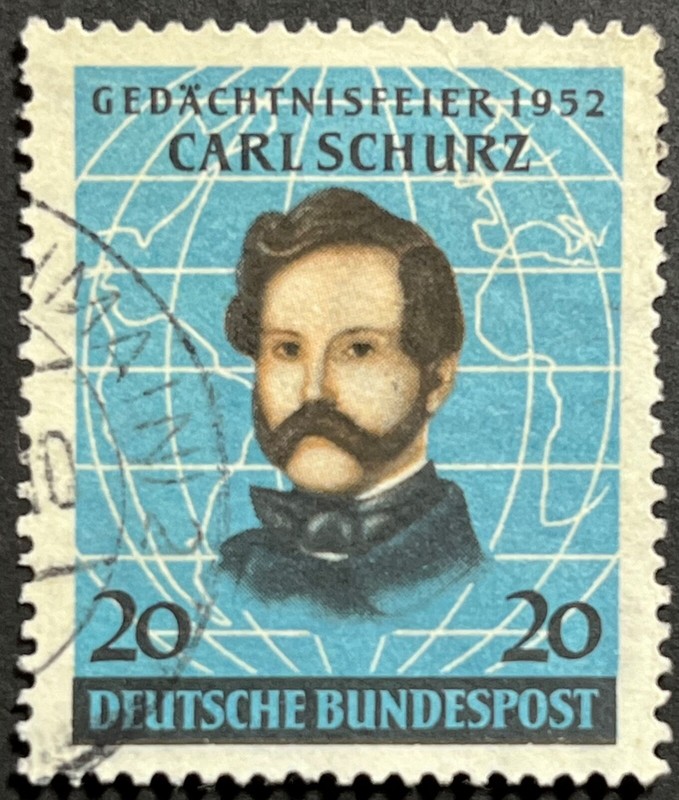 Germany, Bundesrepublik Deutschland, Carl Schurz Arrival America, Scott 691 Used
