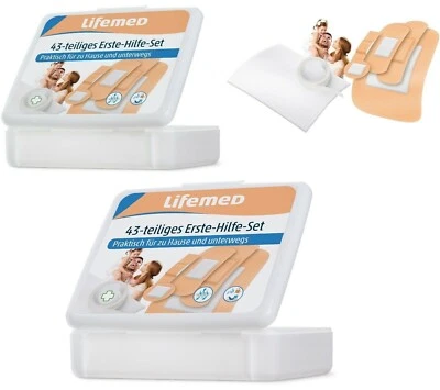 LIFEMED 2 x Pflasterset 43 teilig Erste-Hilfe Pflaster Reise Wandern Wundpflaster 2029