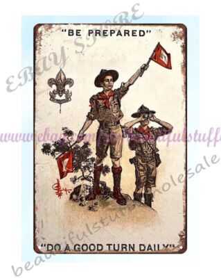 1916 Boy Scouts be prepared do a good turn daily metal tin sign retro signs sale