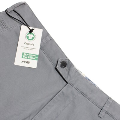 Meyer NWT Chinos / Casual Pants Size 50 34 US Bonn In Solid Gray Cotton Blend
