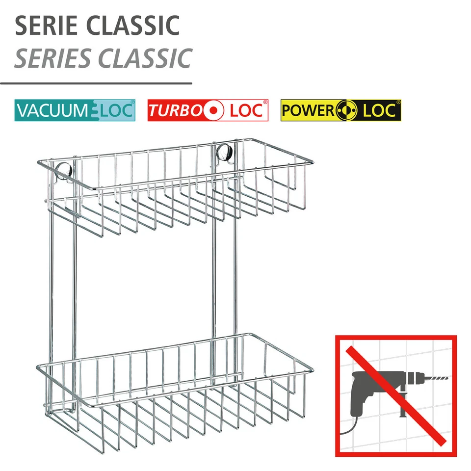 WENKO Wand Regal 2 Etagen Classic Bad Gäste WC Korb Dusche Aufbewahrung Stauraum - Bild 4 von 4