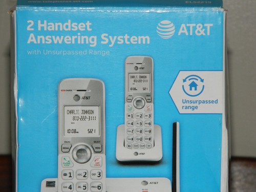 AT&T 2 Handset Answering System Caller ID X-Large Display in Box Slightly Used - Zdjęcie 9 z 19