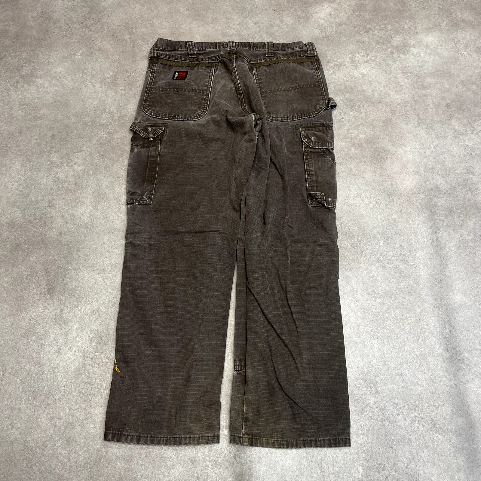 Wrangler Cargo Trousers Mens 34" Relaxed Fit Rip Stop Workwear Pants, Brown image 2