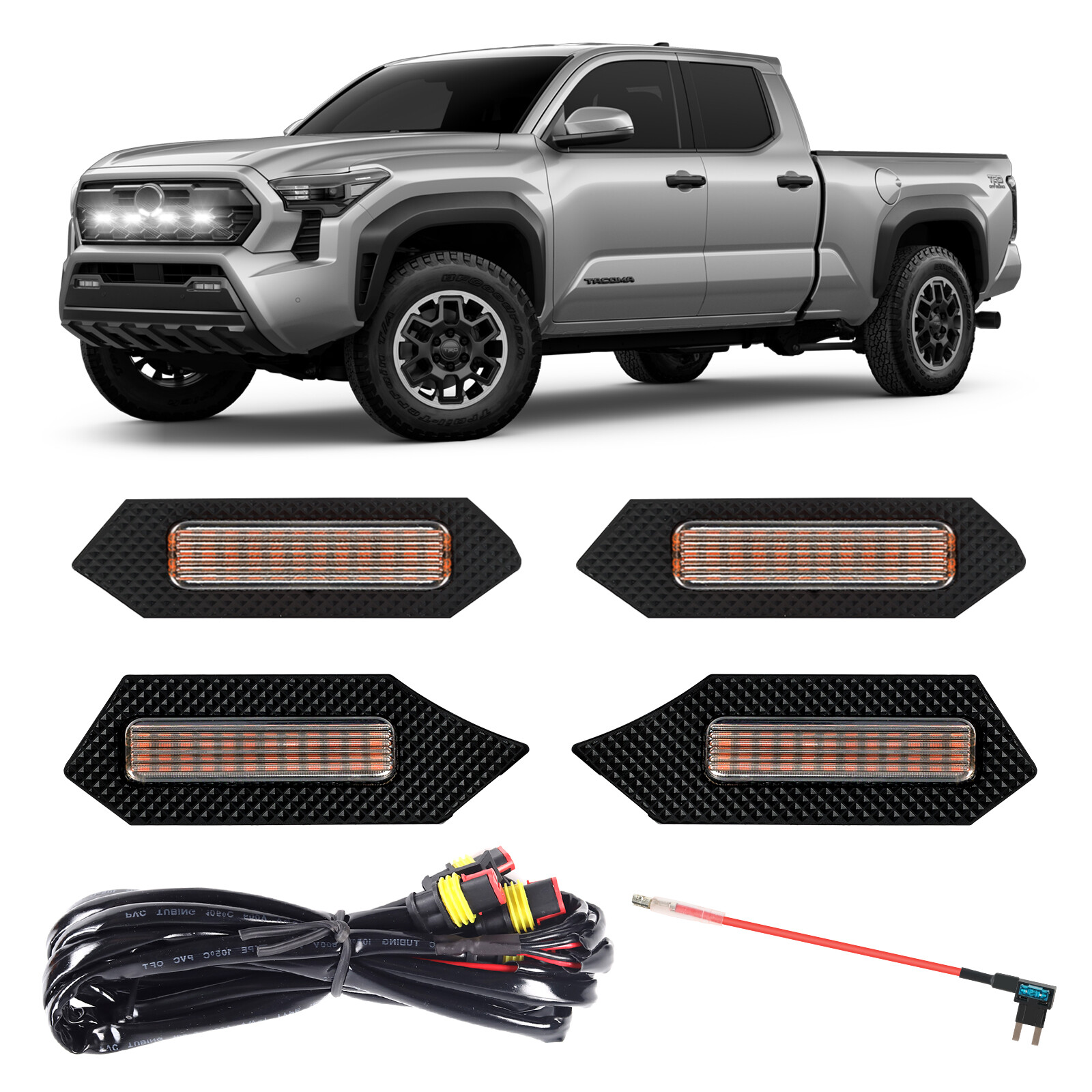4x 24 LED Front Grille Light DRL For Toyota Tacoma 2024 TRD Sport OFF Road White