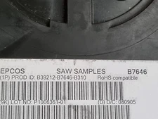 EPCOS B39212-B7646-B310 SAW FILTER 25/PK (TROLLEYG.1B1)