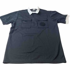 Camisa Oficial Deportiva OSI Negra Árbitro XL Manga Corta Cuello Blanco