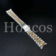 18MM JUBILEE WATCH BAND FITS FOR Seiko 5 SNKL23 SPRING BARS S/GOLD REPLACEMENT