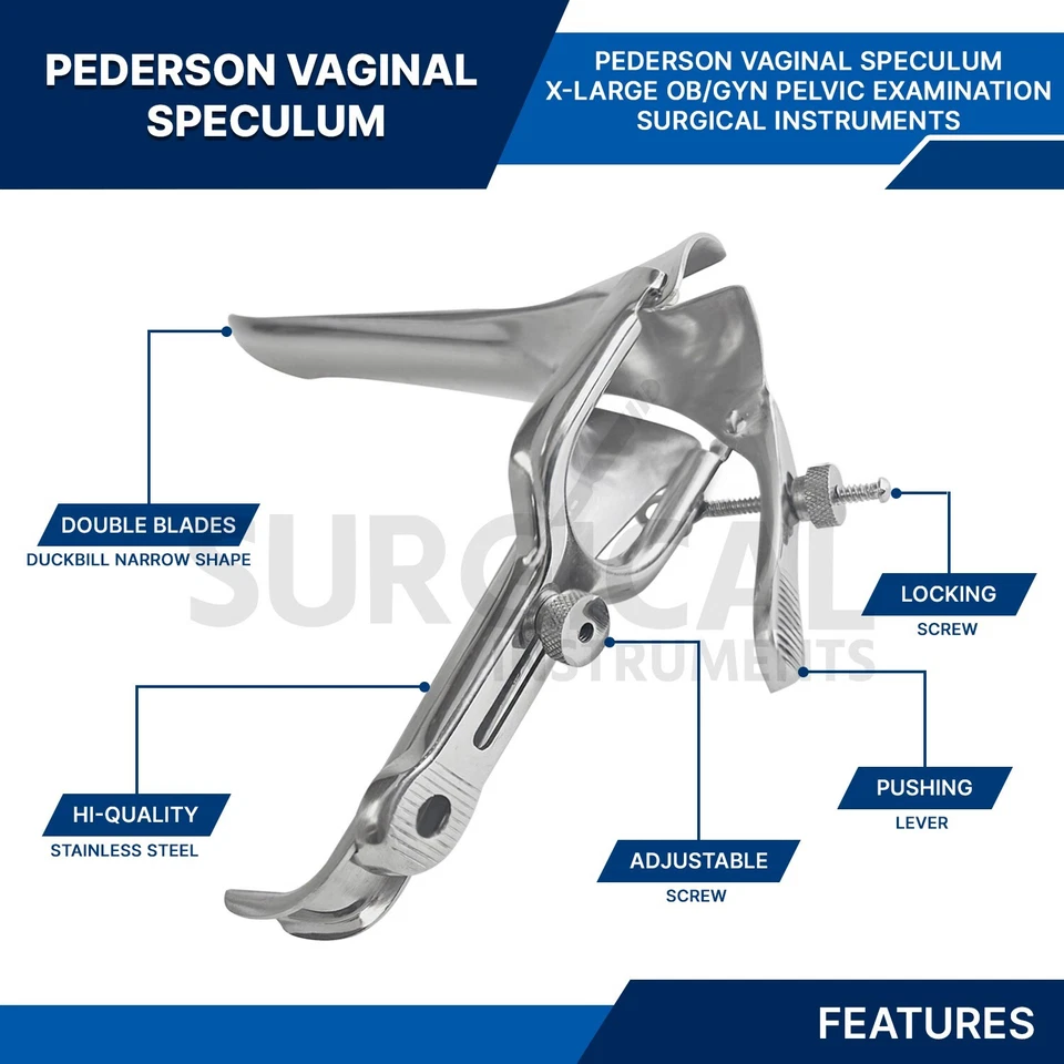 Instrumentos médicos quirúrgicos espéculo vaginal Pederson extra grande grado alemán Foto 3 de 4
