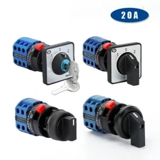 20A Rotary Cam Switch Changeover Selector Silver Contact Single Installation